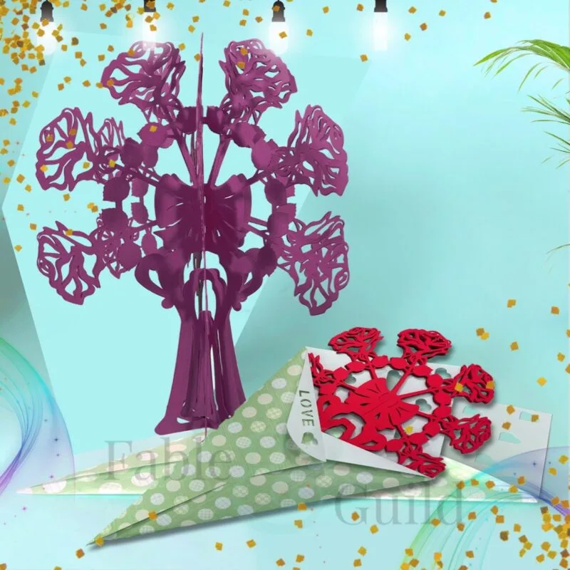 3D Rose Bouquet SVG Cut File