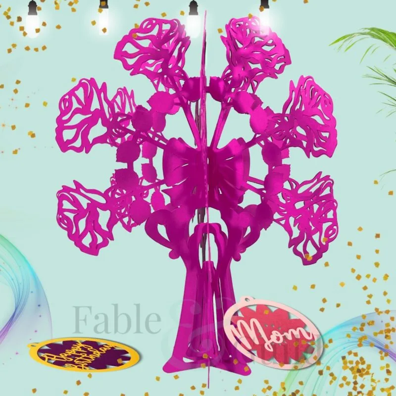 3D Rose Bouquet SVG Cut File