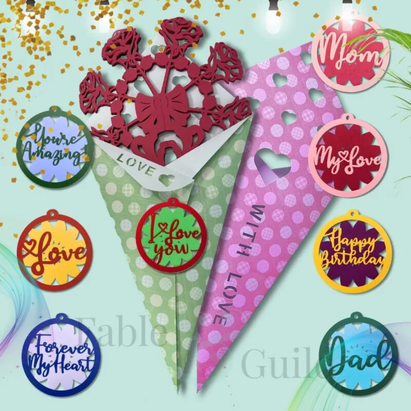 3D Rose Bouquet SVG Cut File