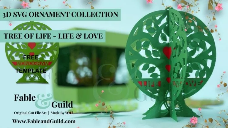 3D Tree of Life SVG Ornament Design