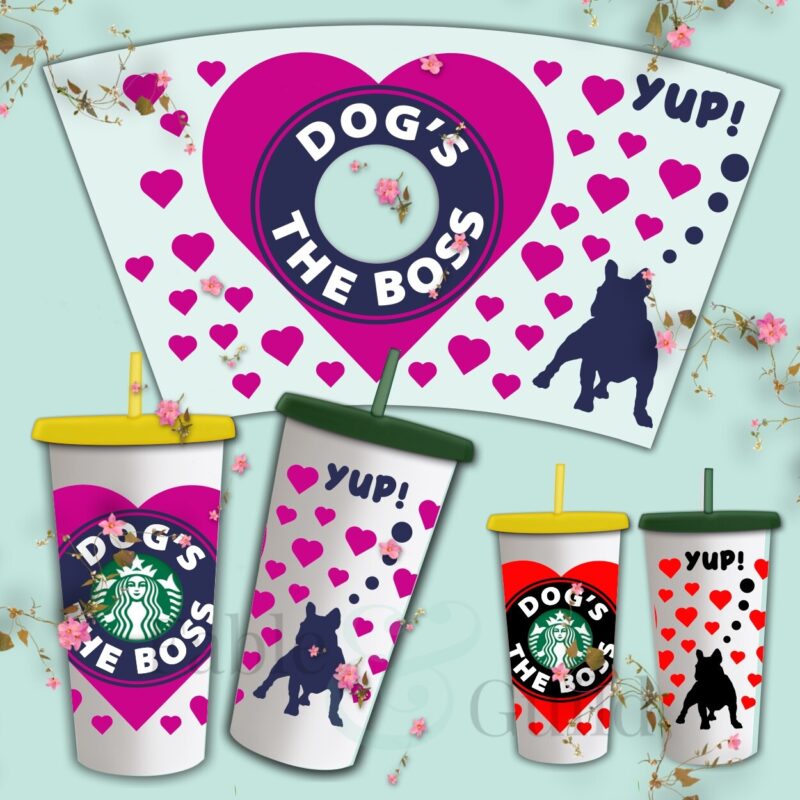 24 oz Dog Starbucks cup wrap template