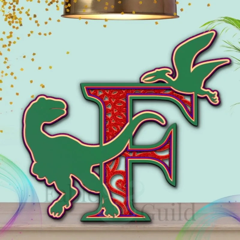 Dinosaur Cake Topper Letter Cut File F