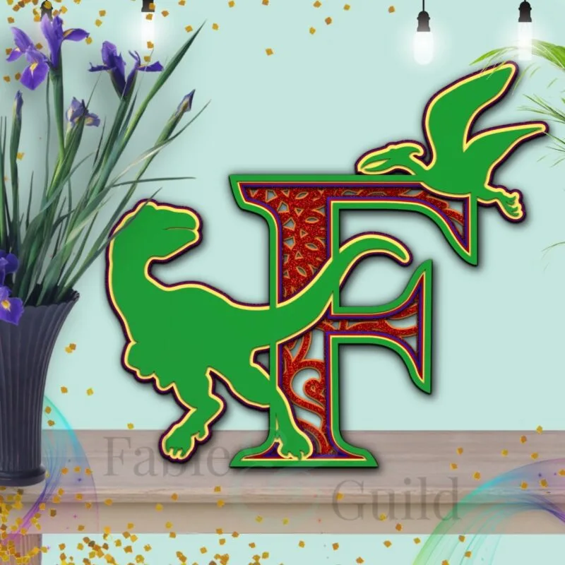 Dinosaur Cake Topper Letter Cut File F