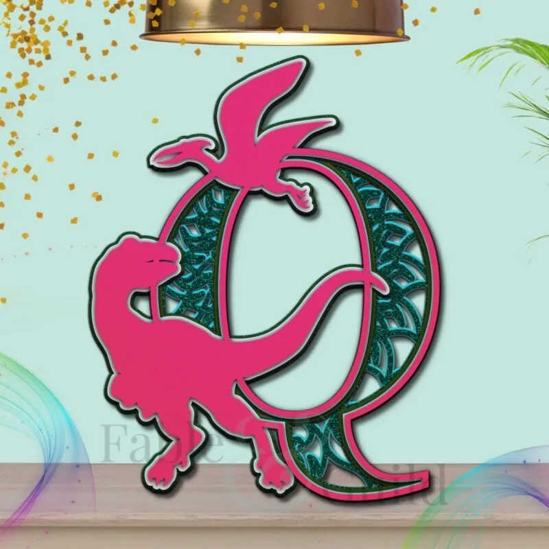 Dylan the Dinosaur Wall Decor Letter Q