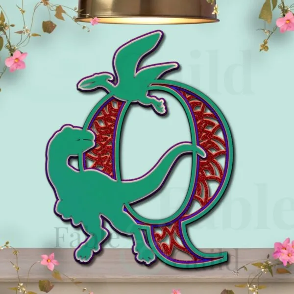 Dylan the Dinosaur Wall Decor Letter Q
