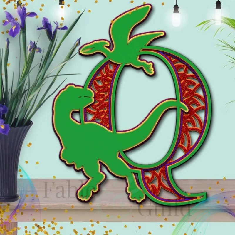 Dylan the Dinosaur Wall Decor Letter Q