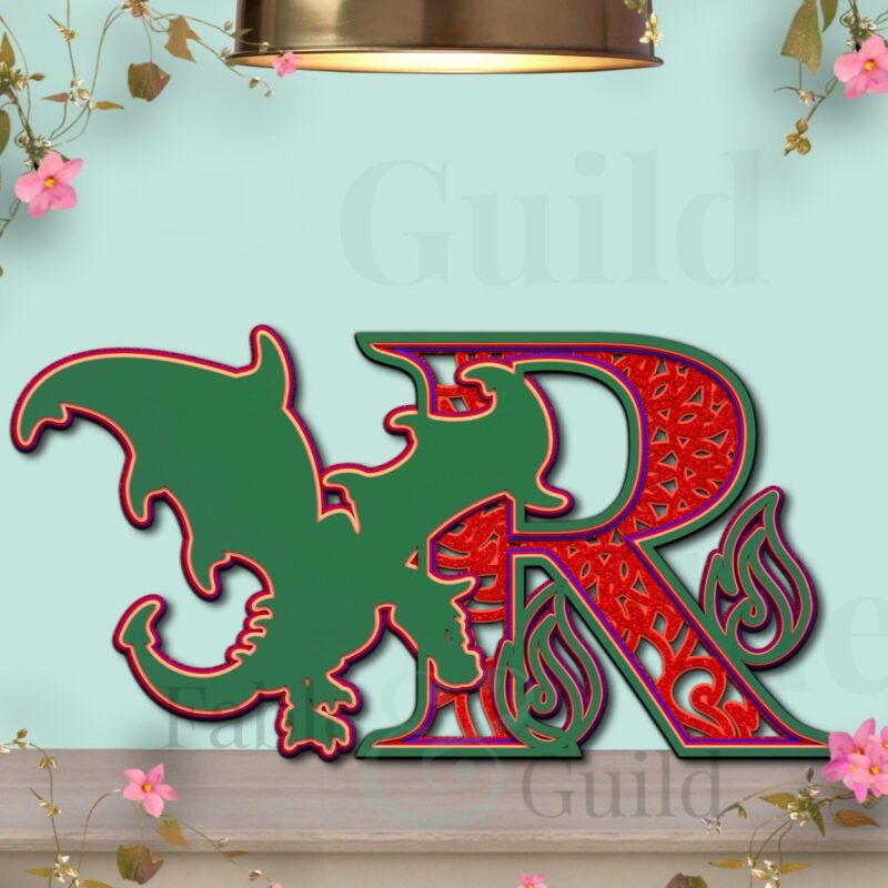 Dragon Cut File SVG Letter R