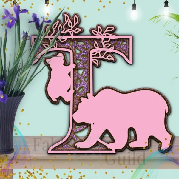 Mama Bear SVG Letter Cut File T