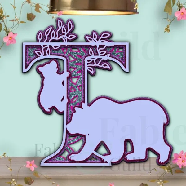 Mama Bear SVG Letter Cut File T