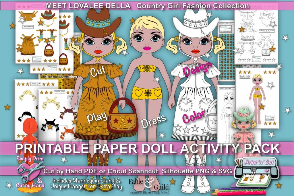 Della Country Girl - printable paper dolls PDF