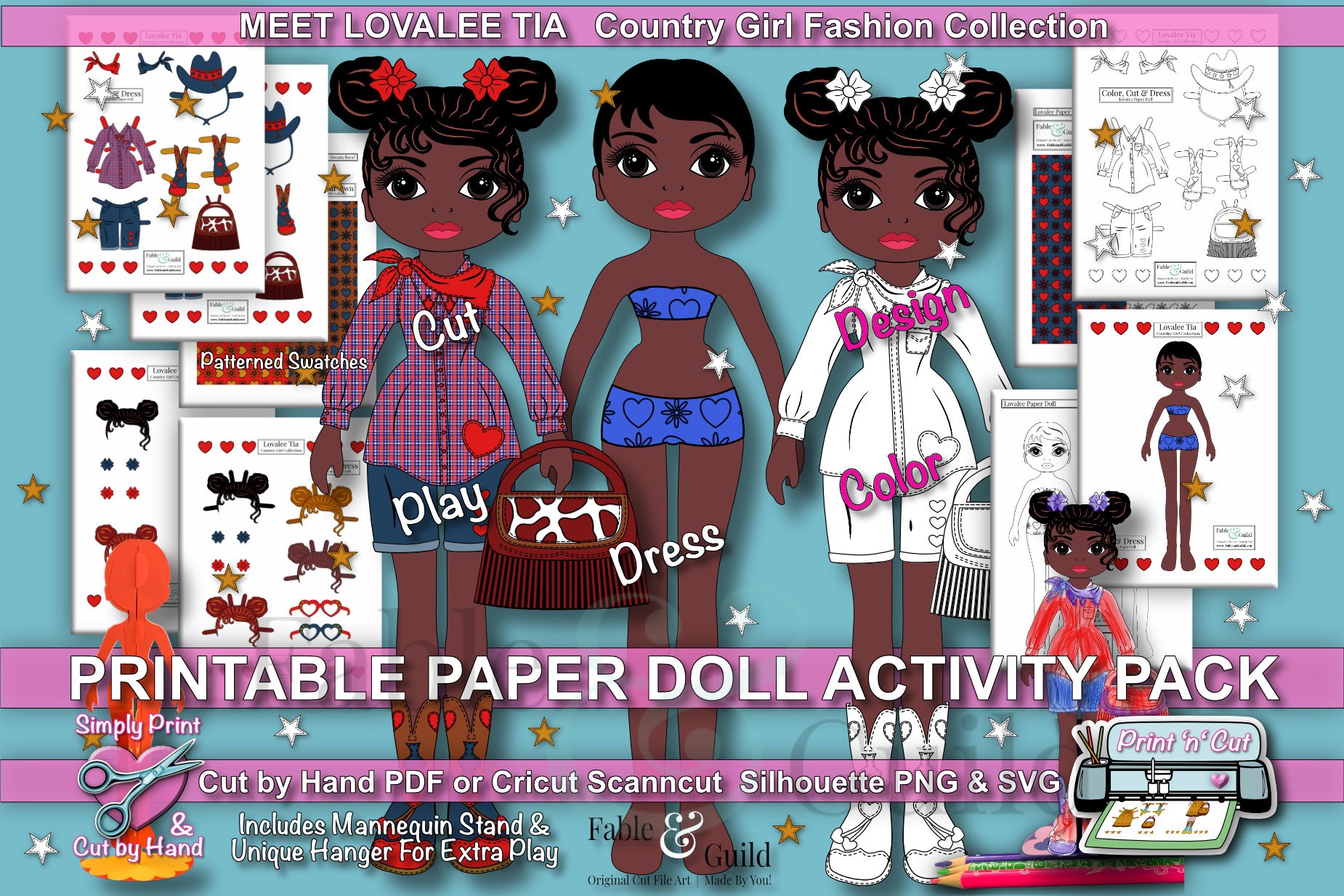 Fun Cut Out Printable Paper Doll Template - Fable & Guild