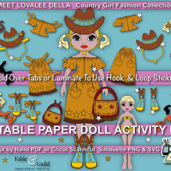 Della Country Girl - printable paper dolls PDF