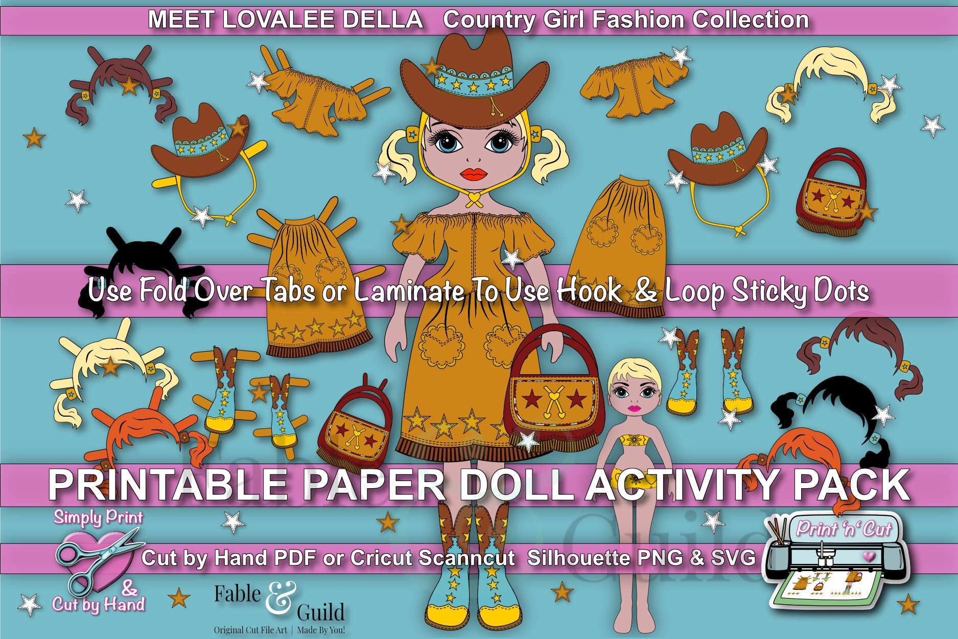 Della Country Girl - printable paper dolls PDF