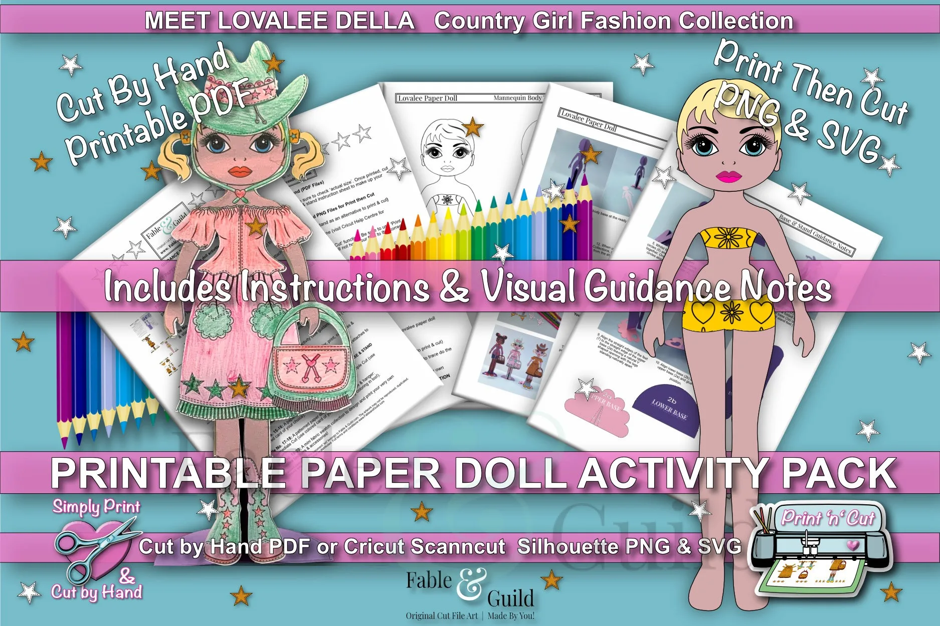 Della Country Girl - printable paper dolls PDF