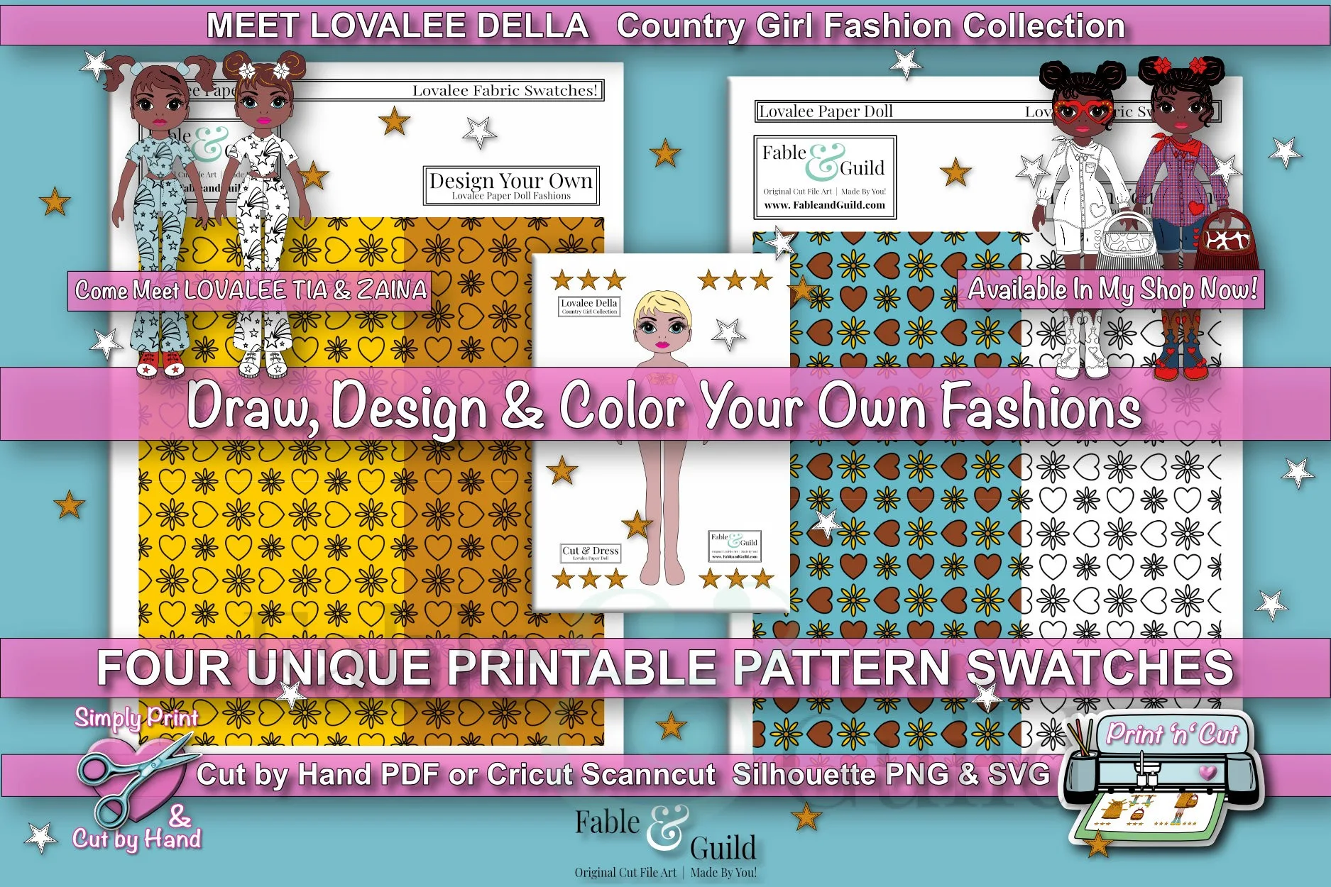 Della Country Girl - printable paper dolls PDF