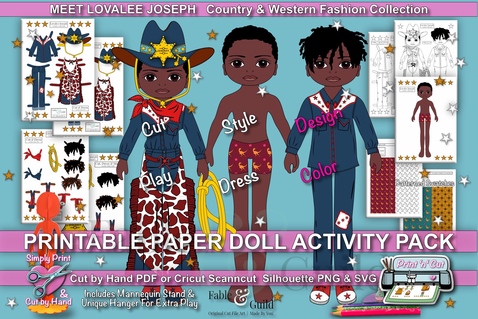 Boy DIY paper dolls kids activity kit